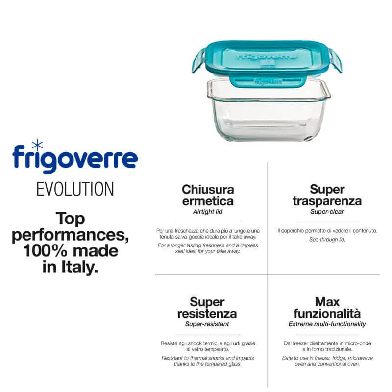 22 cm - Frigoverre Evolution Contenitore Per Alimenti Ermetico In Vetro Temperato - Image 2