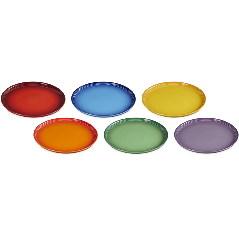 22 cm - Rainbow Coupe Piatto Frutta Colori Assortiti In Gres Vetrificato Set 6 Pz - Image 3