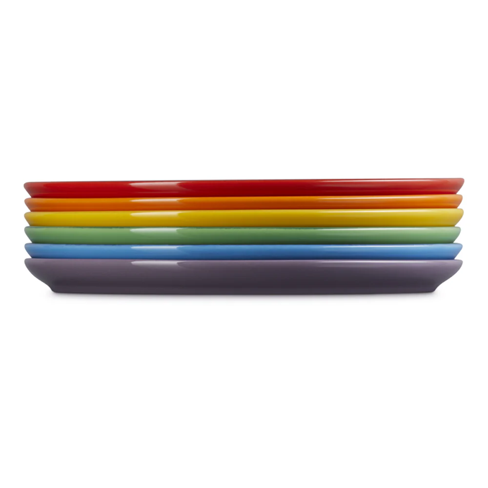 22 cm - Rainbow Coupe Piatto Frutta Colori Assortiti In Gres Vetrificato Set 6 Pz - Image 4