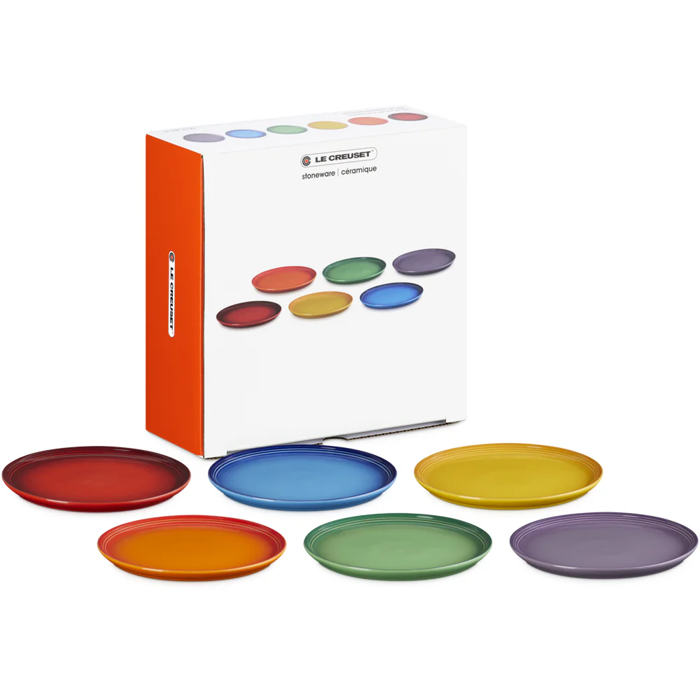 22 cm - Rainbow Coupe Piatto Frutta Colori Assortiti In Gres Vetrificato Set 6 Pz - Image 5