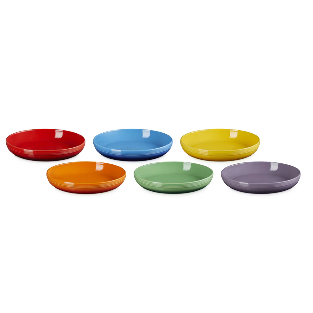 22 cm - Rainbow Coupe Piatto Piano Colori Assortiti In Gres Vetrificato Set 6 Pz - Image 2