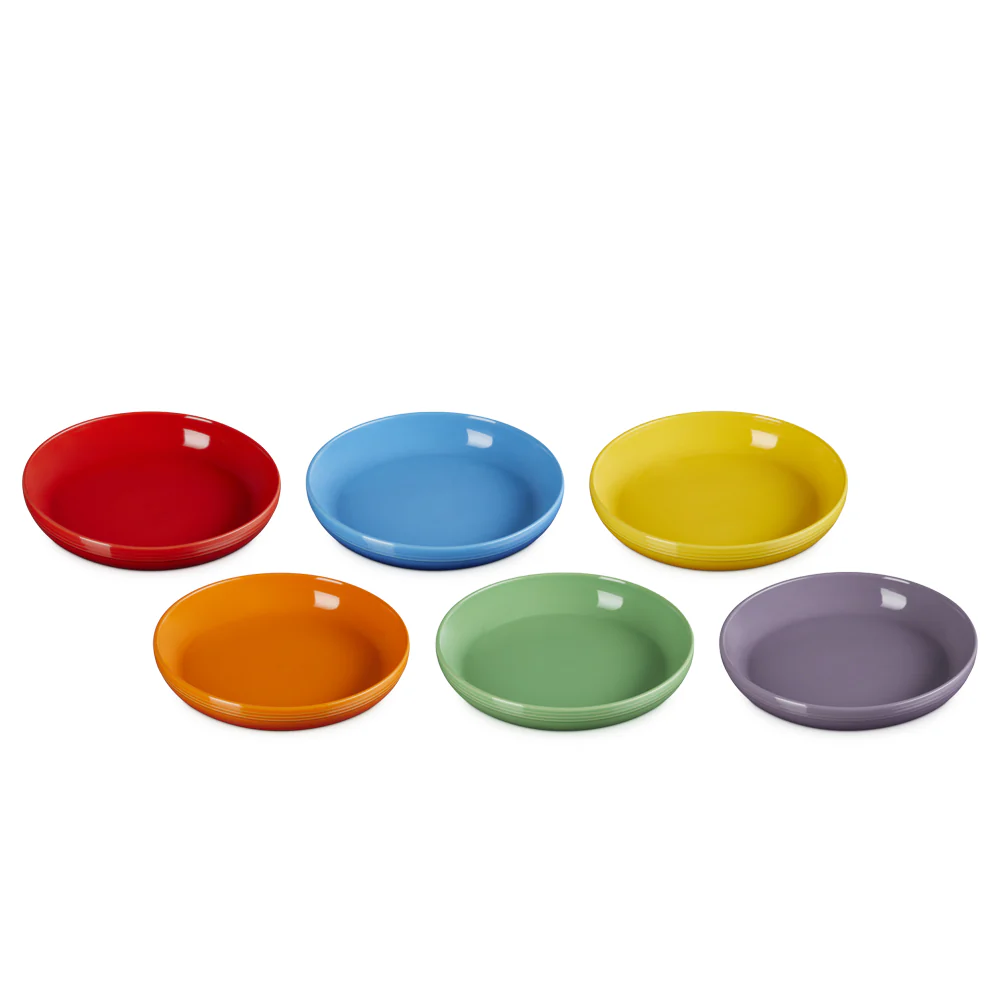 22 cm - Rainbow Coupe Piatto Piano Colori Assortiti In Gres Vetrificato Set 6 Pz - Image 3