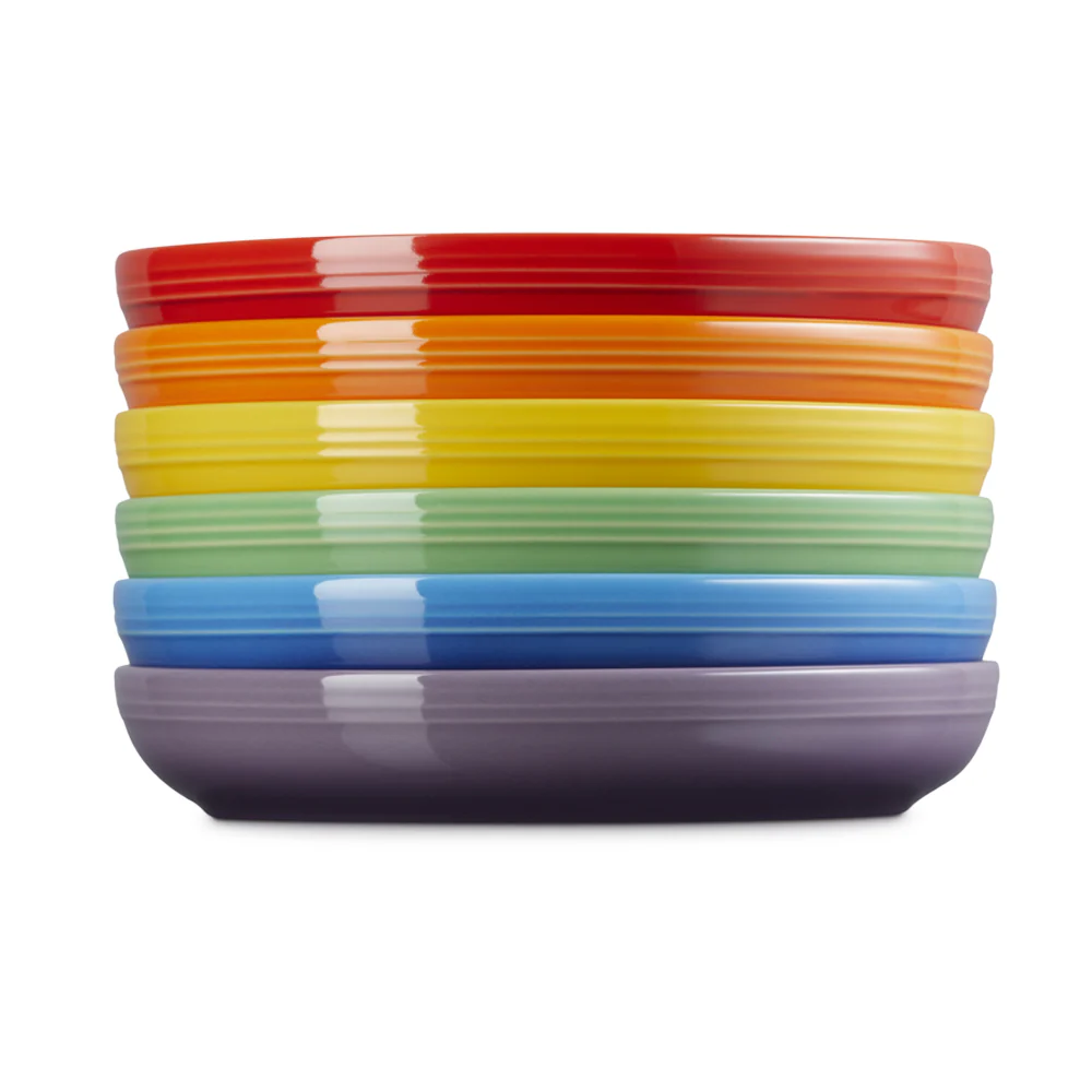 22 cm - Rainbow Coupe Piatto Piano Colori Assortiti In Gres Vetrificato Set 6 Pz - Image 4