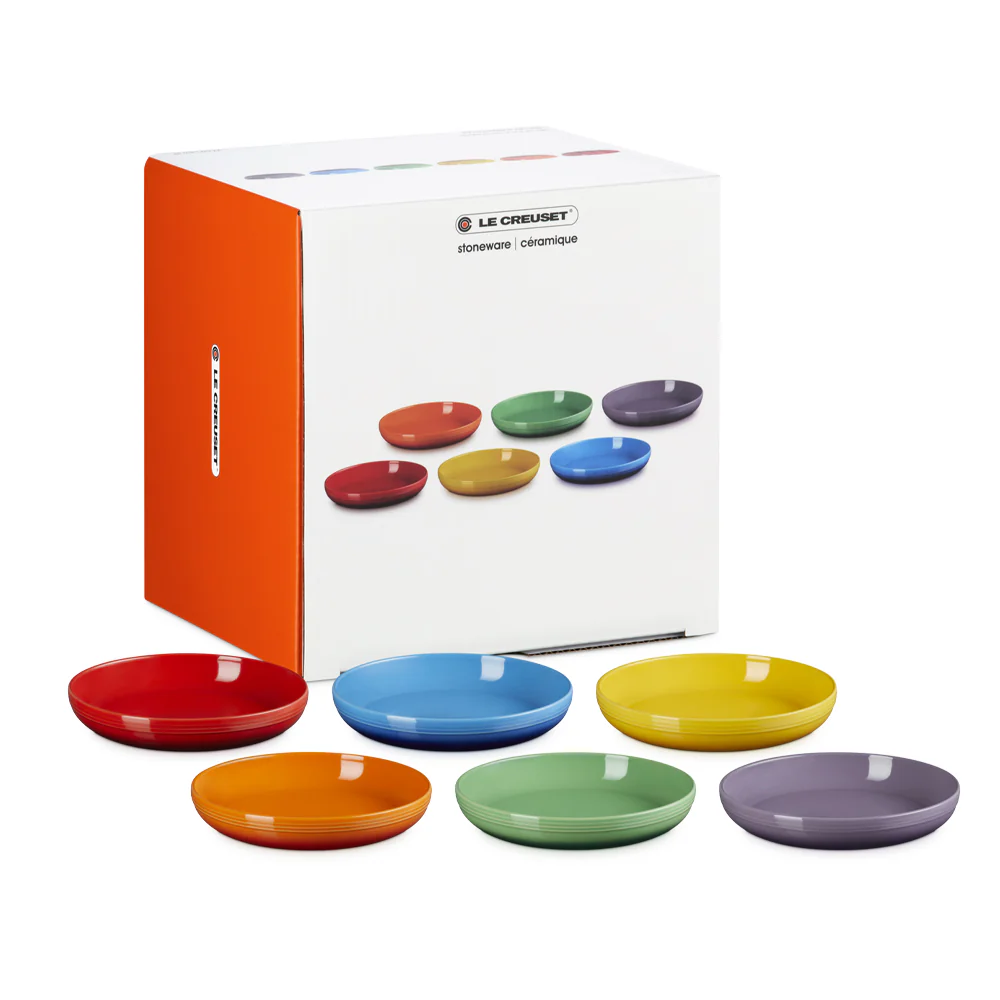 22 cm - Rainbow Coupe Piatto Piano Colori Assortiti In Gres Vetrificato Set 6 Pz - Image 5