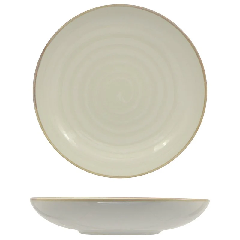 22 cm - Vortex Piatto Fondo In Porcellana - Set 12 Pz