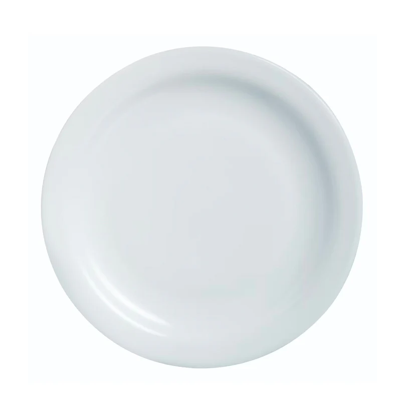 23.5 cm - Hoteliere Piatto Piano In Vetro Opale - Set 6 Pz