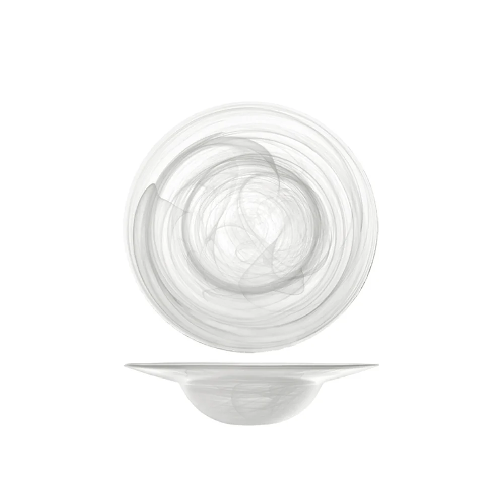 23.5 cm - Alabastro Piatto Pasta In Vetro - Set 6 Pz