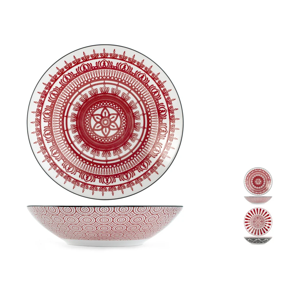 23.5 cm - Nomad Bruno Barbieri Coppa Insalatiera Texture Assortite In Porcellana Premium - Set 2 Pz