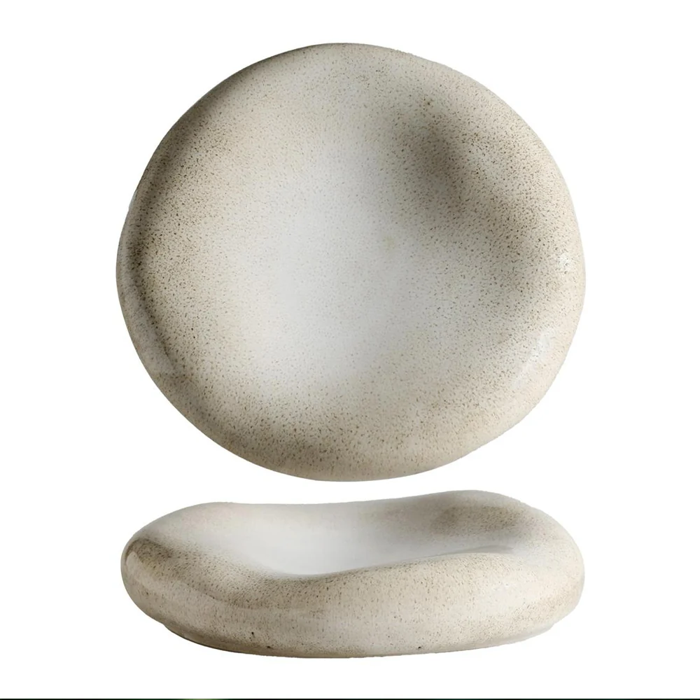 23 cm - Stone Piatto Presentazione Cuscino In Stoneware Set 3 Pz - Image 4