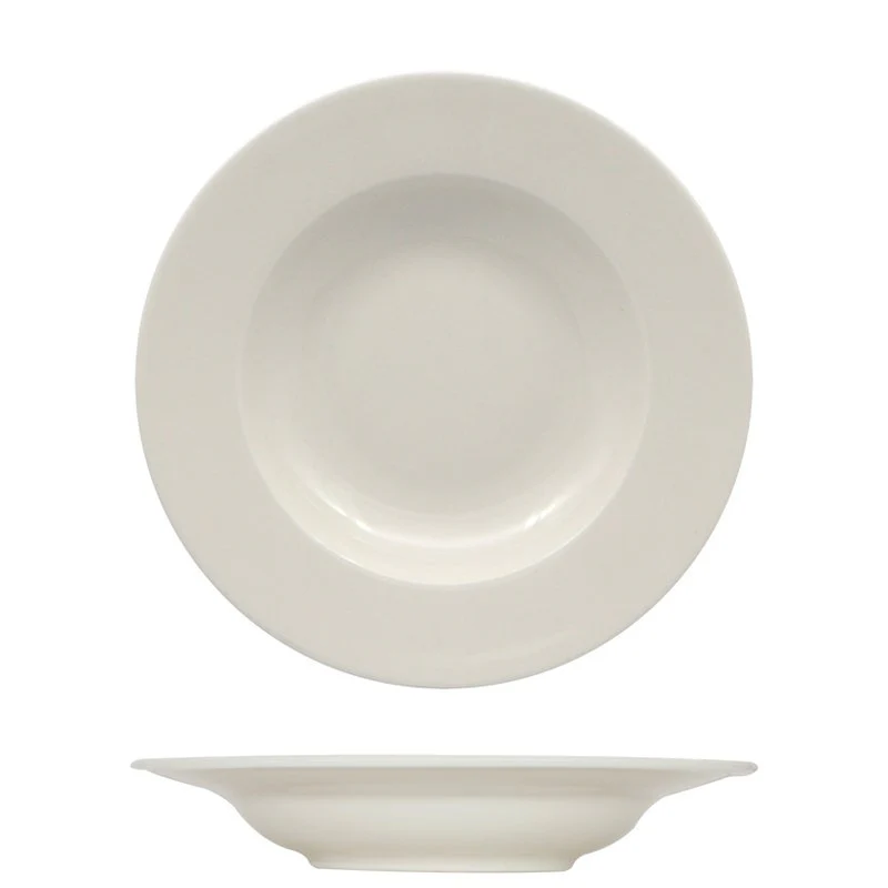 23 cm - Prime Piatto Fondo In Porcellana - Set 12 Pz