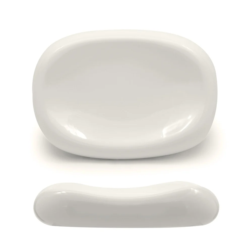 25.4x18.2 cm - Selecta Piatto Presentazione Alto Ovale In Porcellana Set 3 Pz