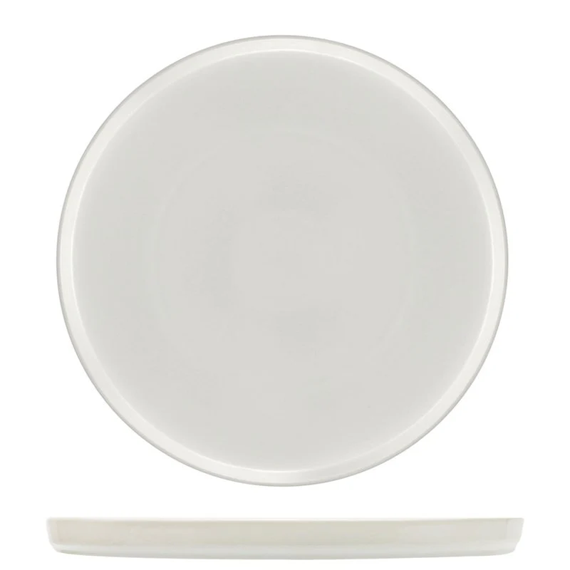 25.7 cm - Justwhite Piatto Piano In Porcellana - Set 3 Pz