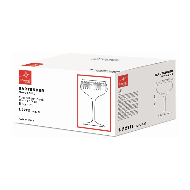 25 cl - Bartender Novecento Calice Cocktail in Vetro - Set 6 Pezzi - Image 5