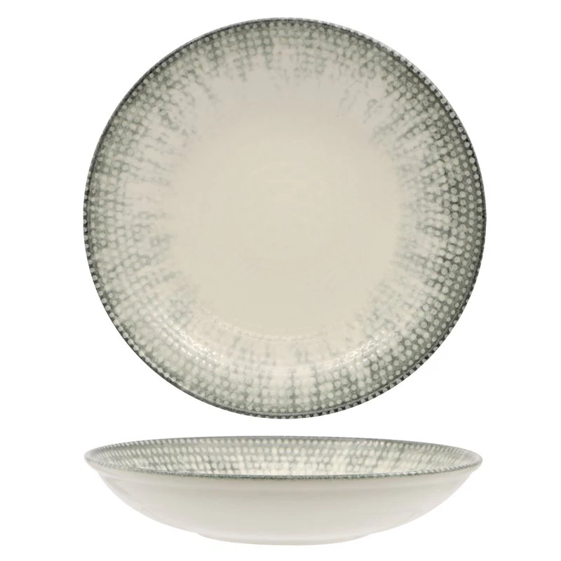 25 cm - Oregon Piatto Fondo In Porcellana - Set 6 Pz
