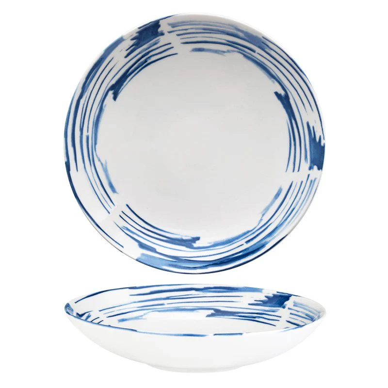 25 cm - Seaside Piatto Fondo In Porcellana - Set 6 Pz