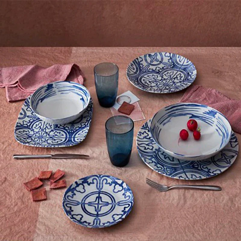 25 cm - Seaside Piatto Fondo In Porcellana - Set 6 Pz - Image 2