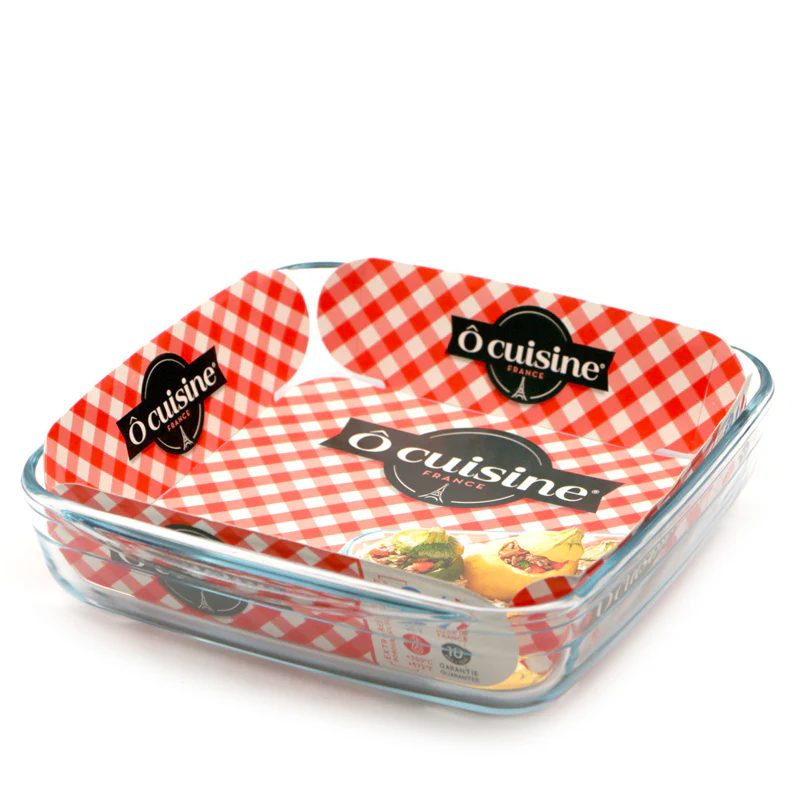 25x22 cm - Teglia Quadrata In Vetro Borosilicato