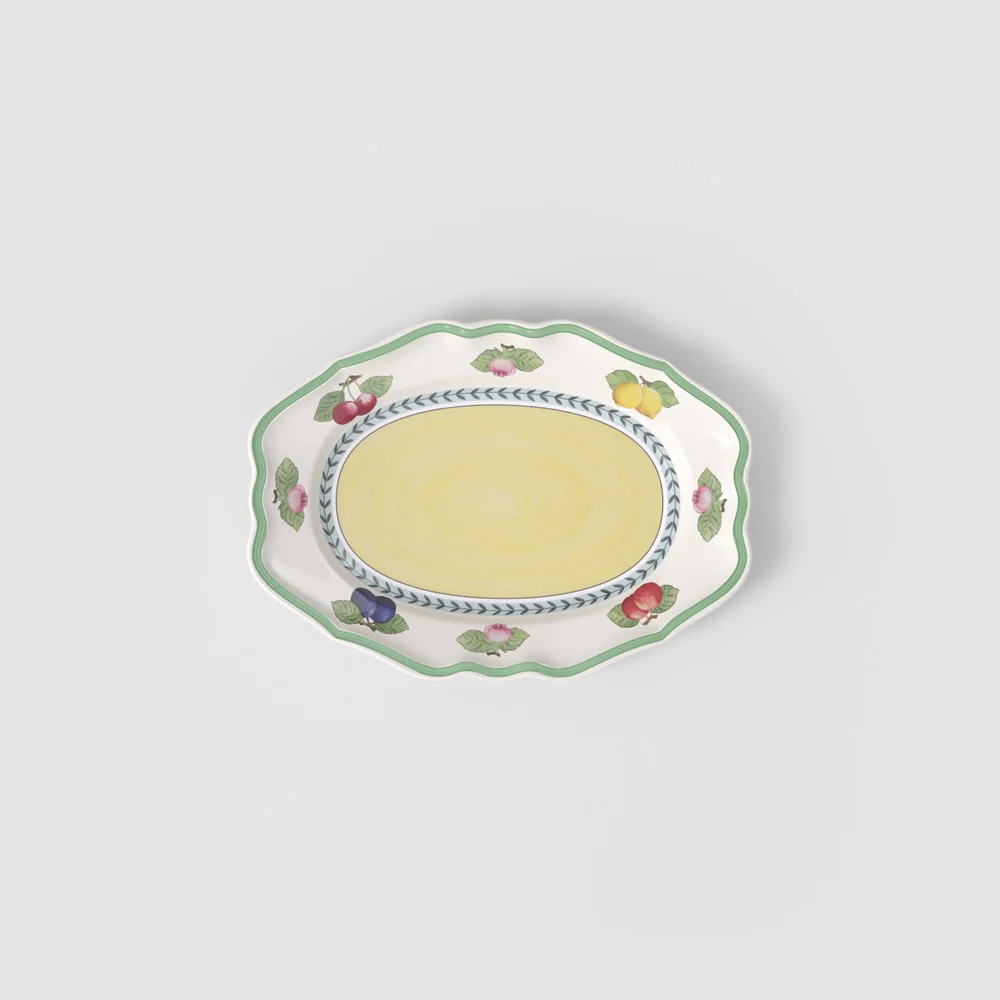 26.4x36.7 cm - French Garden Fleurence Piatto Presentazione In Porcellana Premium