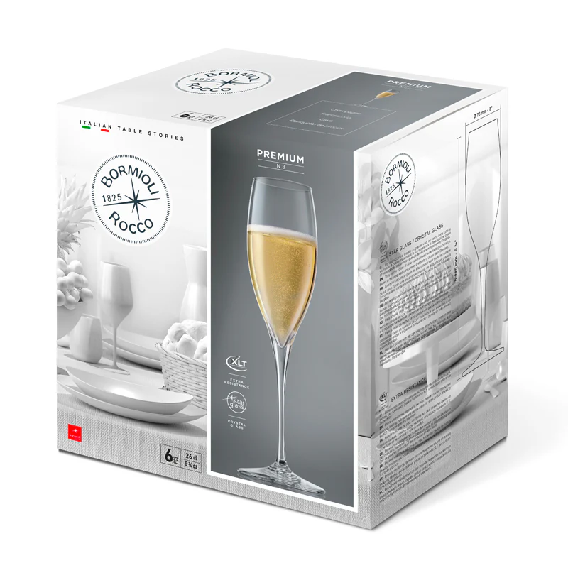 26 cl - Premium Calice Flute in Vetro - Set 6 Pezzi - Image 4