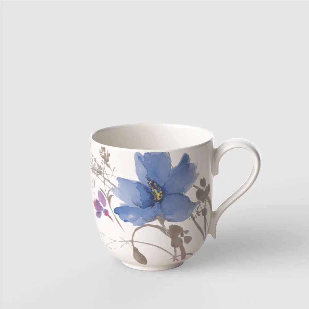 26 cl - Mariefleur Gris Basic Tazza Mug In Porcellana Premium - Set 6 Pz