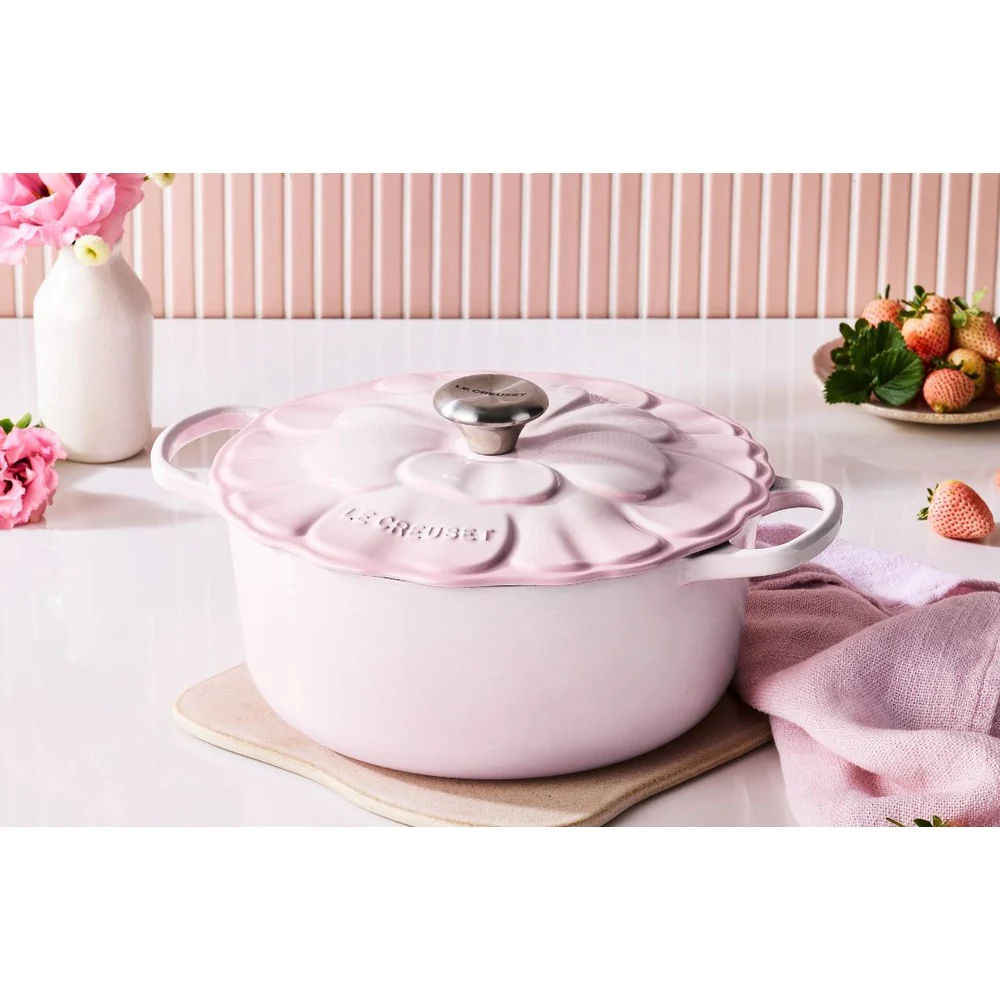 26 cm - Evolution Cocotte Rotonda Con Coperchio a Fiore In Ghisa Vetrificata - Image 13