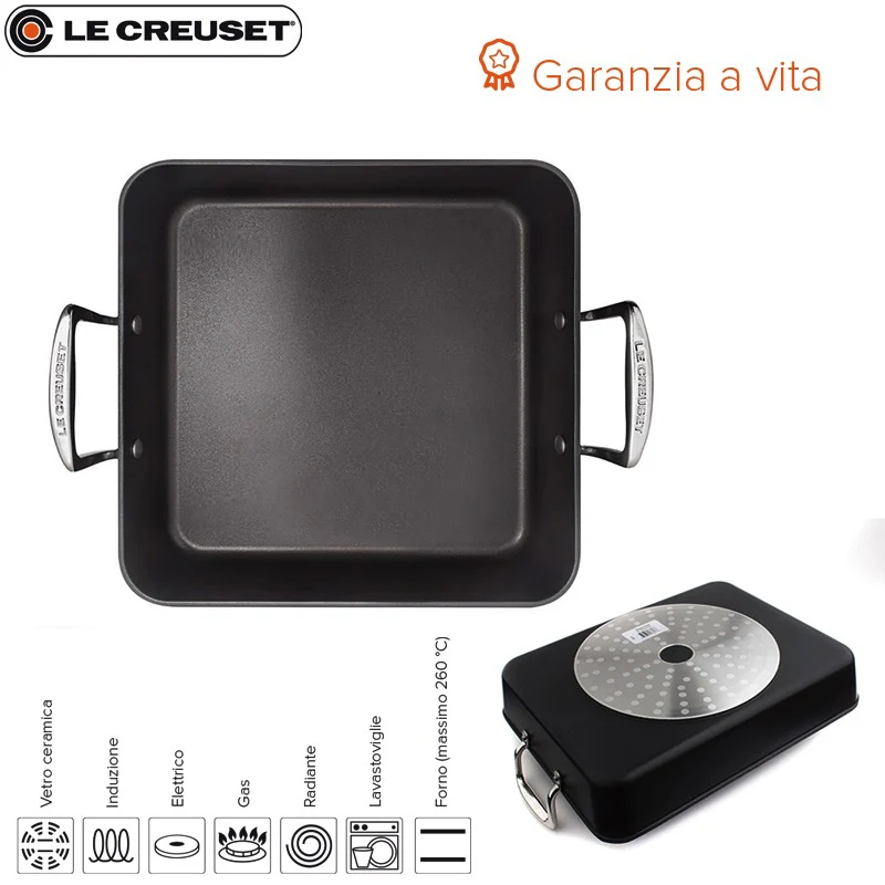 26x26 cm - Les Forgées Teglia Quadrata In Alluminio Antiaderente - Image 3