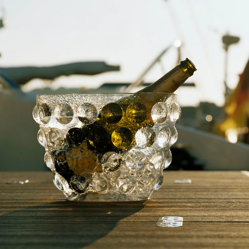 Ø 27.5 x H 18.8 cm - Bolle Secchiello Champagne Per 2 Bottiglie In Acrilico - Image 2