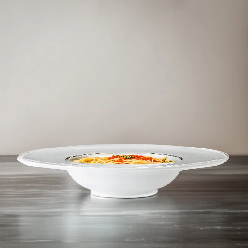 27 cm - Ligne D'Or Piatto Pasta In Porcellana - Set 6 Pz - Image 2