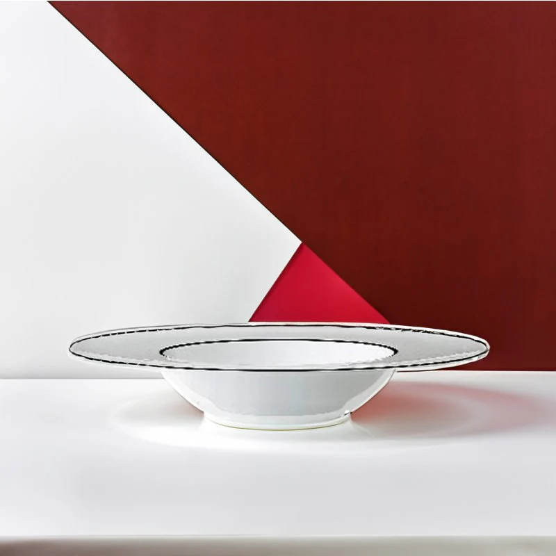 27 cm - Ligne Noir Piatto Pasta In Porcellana - Set 6 Pz - Image 2