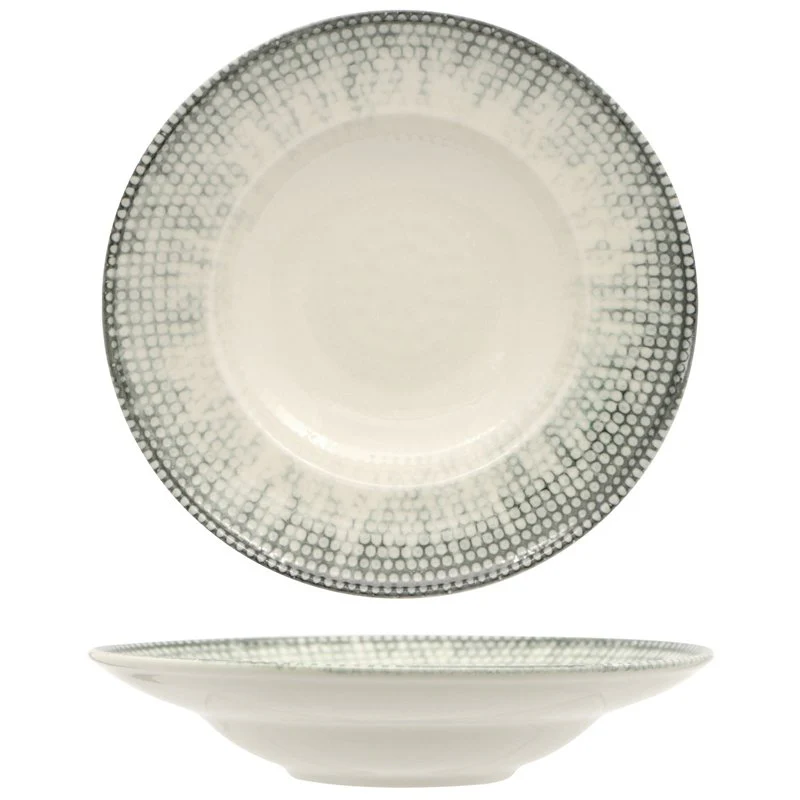 27 cm - Oregon Piatto Pasta In Porcellana - Set 6 Pz