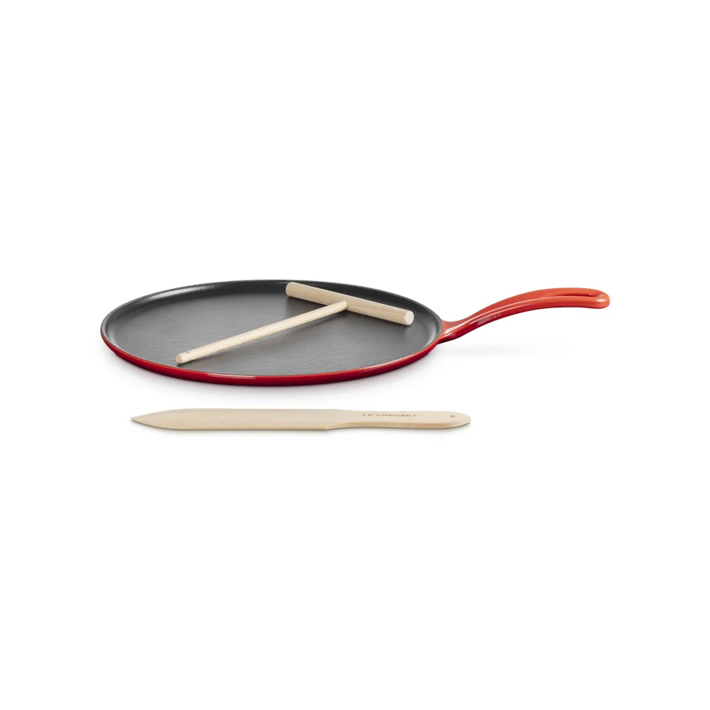 27 cm - Crepiera Rotonda In Ghisa Con Spatola In Legno - Image 5