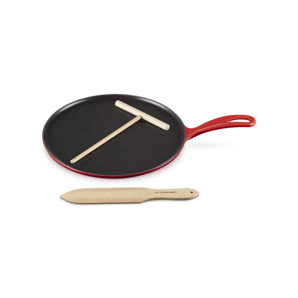 27 cm - Crepiera Rotonda In Ghisa Con Spatola In Legno - Image 6