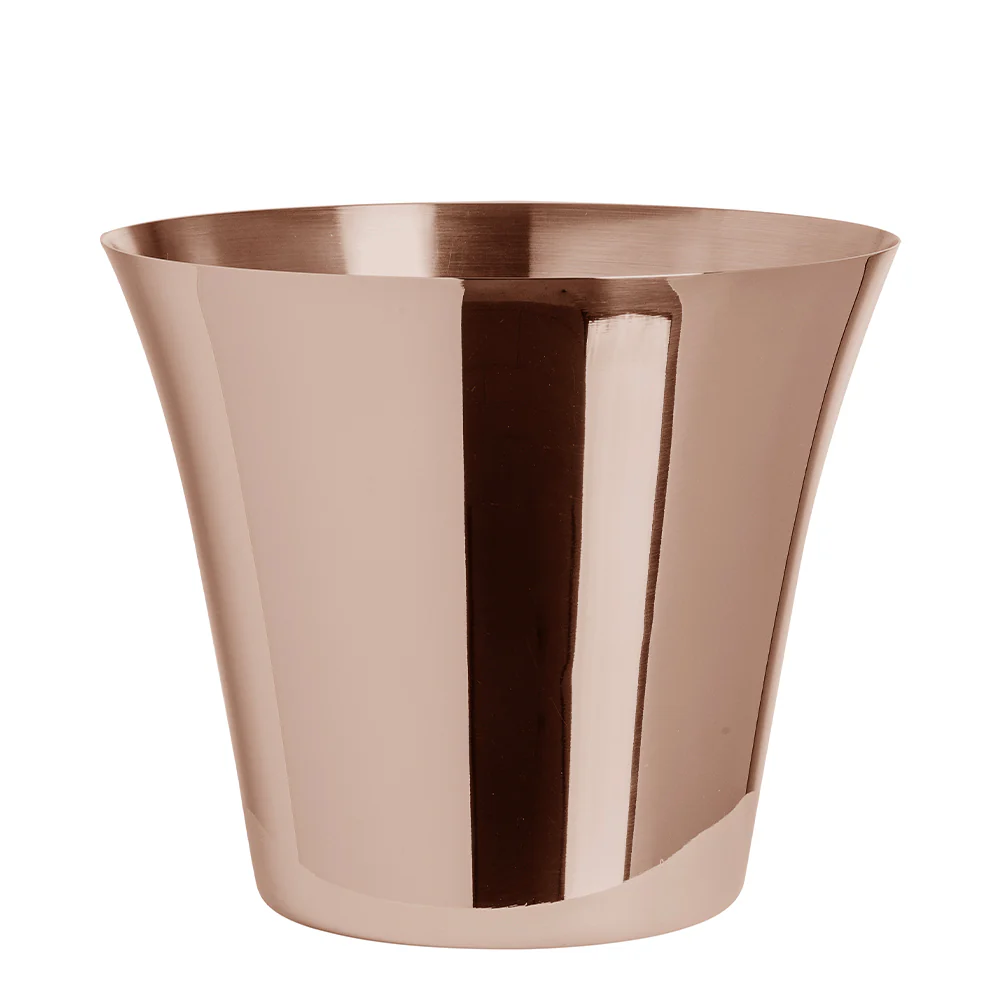 Ø 27 x H.21.5 - Modern Secchiello Portabottiglie Ovale In Acciaio Inox 18-10 - Image 2