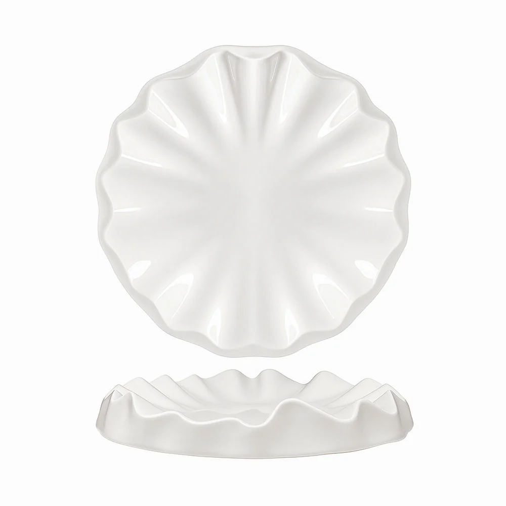 28.5 cm - Magnesium Clif Piatto Presentazione In Porcellana Set 2 Pz