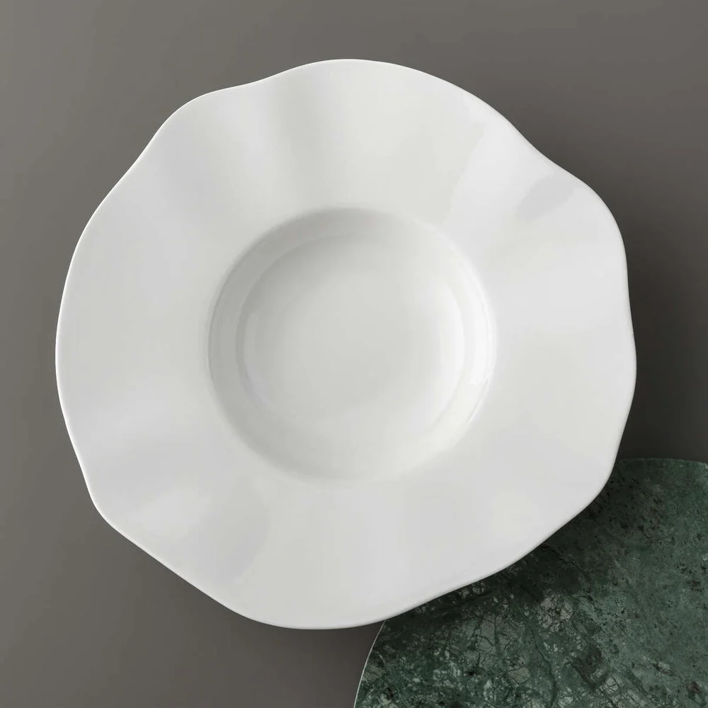 28.5x28.8 cm - Pura Piatto Fondo In Porcellana Premium - Set 4 Pz - Image 4