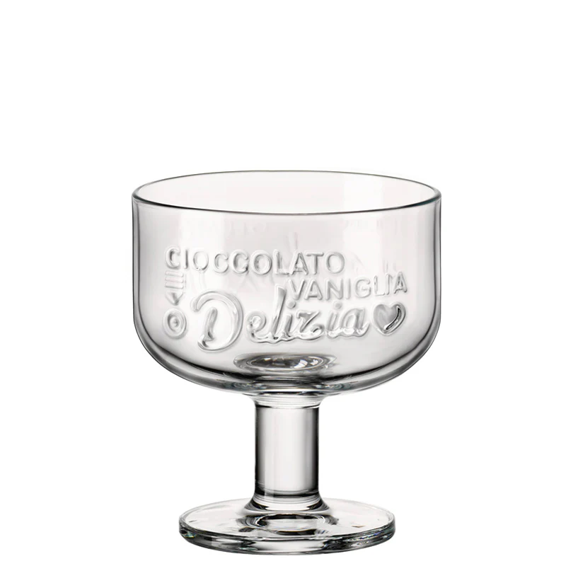 28 cl - Graphica Coppa Dessert in Vetro Temperato - Set 6 Pezzi