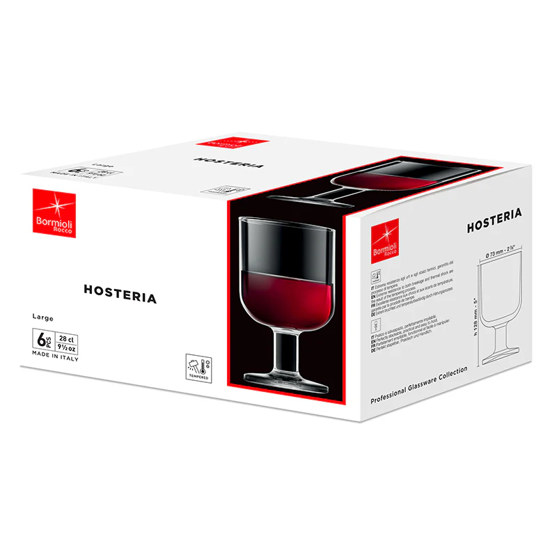 28 cl - Hosteria Calice Vino Rosso in Vetro Temperato - Set 6 Pezzi - Image 3