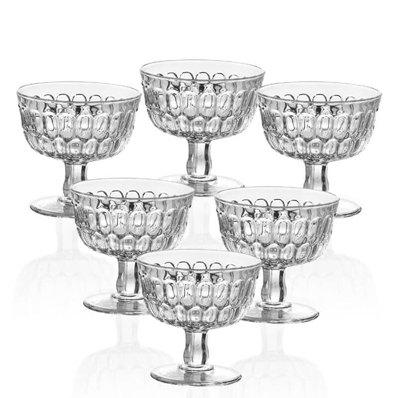 28 cl - Camelot Coppa Dessert in Vetro - Set 6 Pezzi