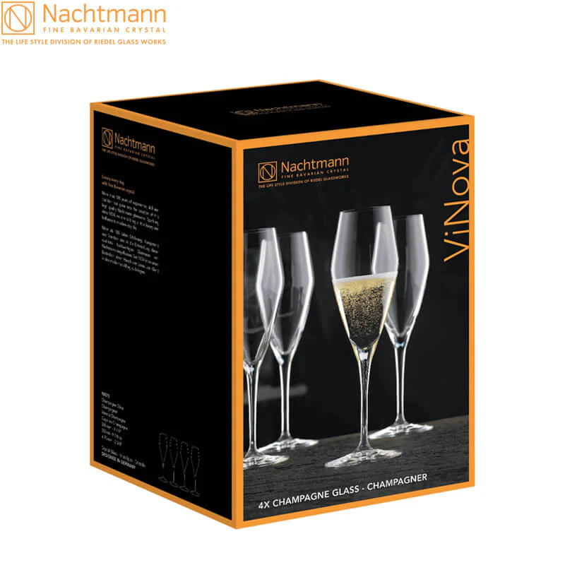 28 cl - ViNova Calice Flute in Vetro - Set 4 Pezzi - Image 3