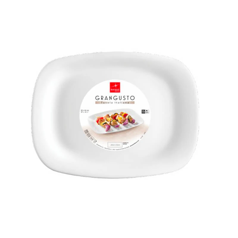 28 cm - Grangusto Piatto Portata In Vetro Opale Temperato - Set 6 Pz - Image 2