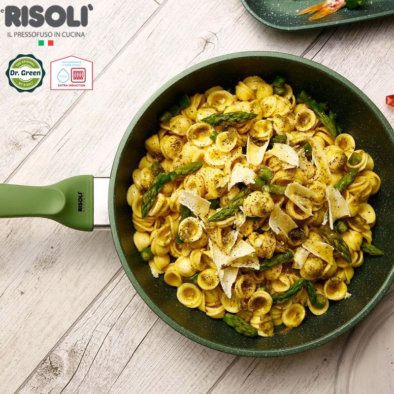 28 cm - Dr.Green Stone Extra Induction Padella Alta Antiaderente In Alluminio Con Coperchio - Image 2