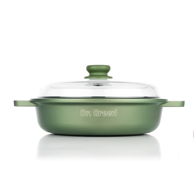 28 cm - Dr.Green Stone Extra Induction Tegame Antiaderente In Alluminio Con Coperchio