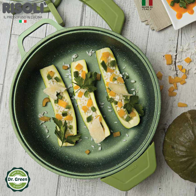 28 cm - Dr.Green Stone Extra Induction Tegame Antiaderente In Alluminio Con Coperchio - Image 2