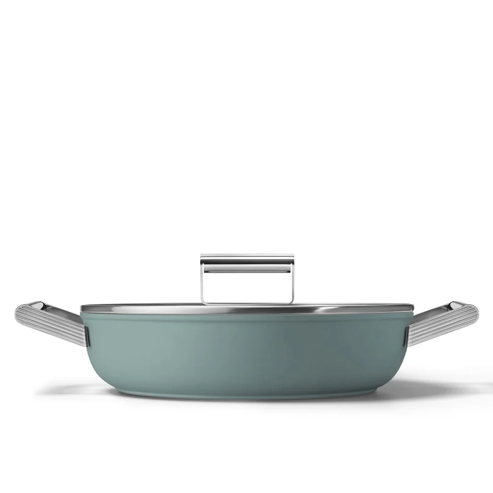 28 cm - Cookware Tegame Basso Antiaderente Ceramico In Alluminio Con Coperchio - Image 13