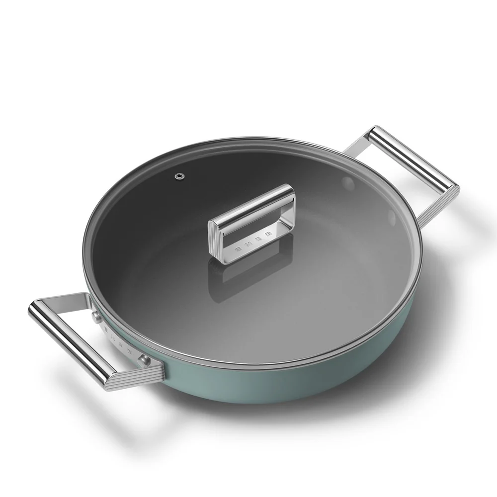 28 cm - Cookware Tegame Basso Antiaderente Ceramico In Alluminio Con Coperchio - Image 14