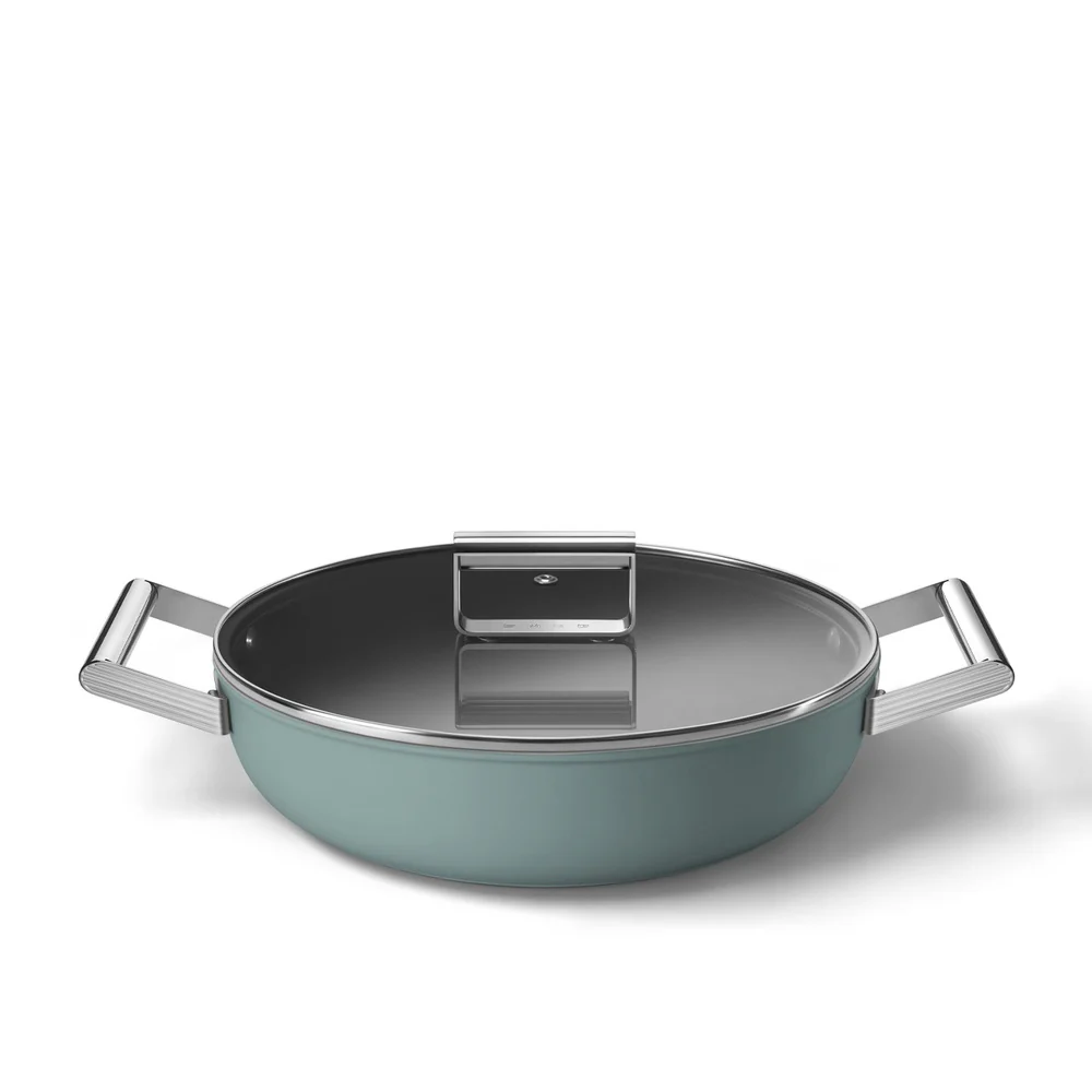 28 cm - Cookware Tegame Basso Antiaderente Ceramico In Alluminio Con Coperchio - Image 18