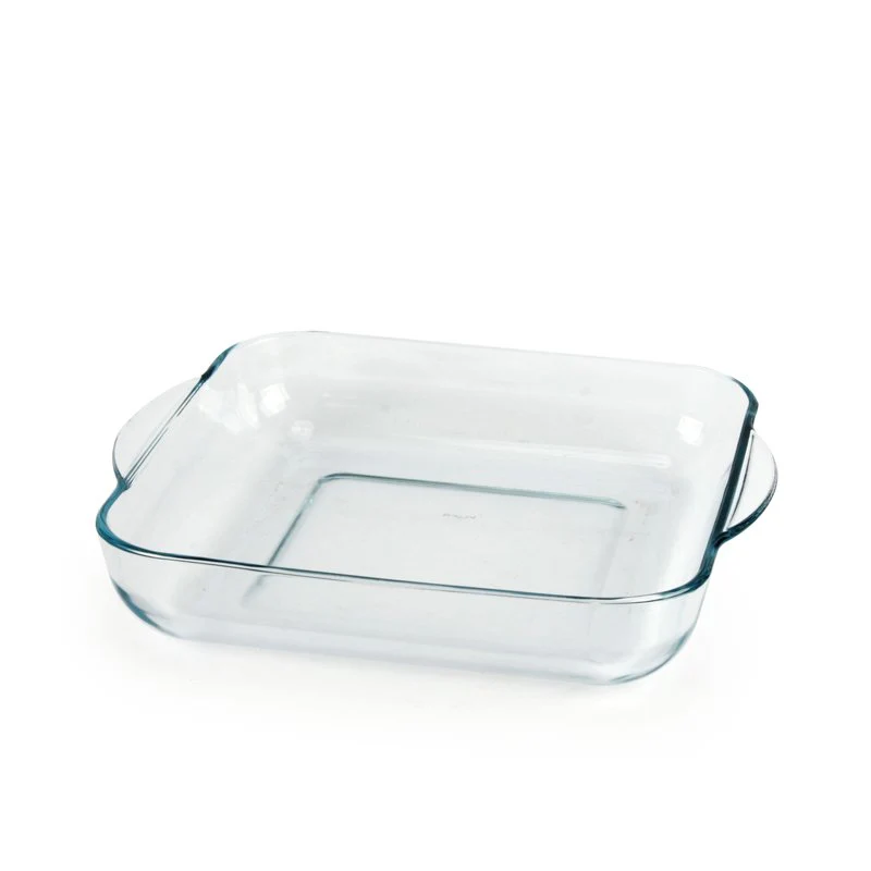 28x28 cm - Borcam Tegame Quadrato In Vetro Borosilicato
