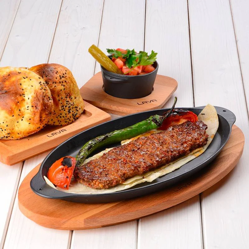 29.5x15.5 cm - Cast Iron Cookware Piatto In Ghisa Con Supporto In Legno - Image 2