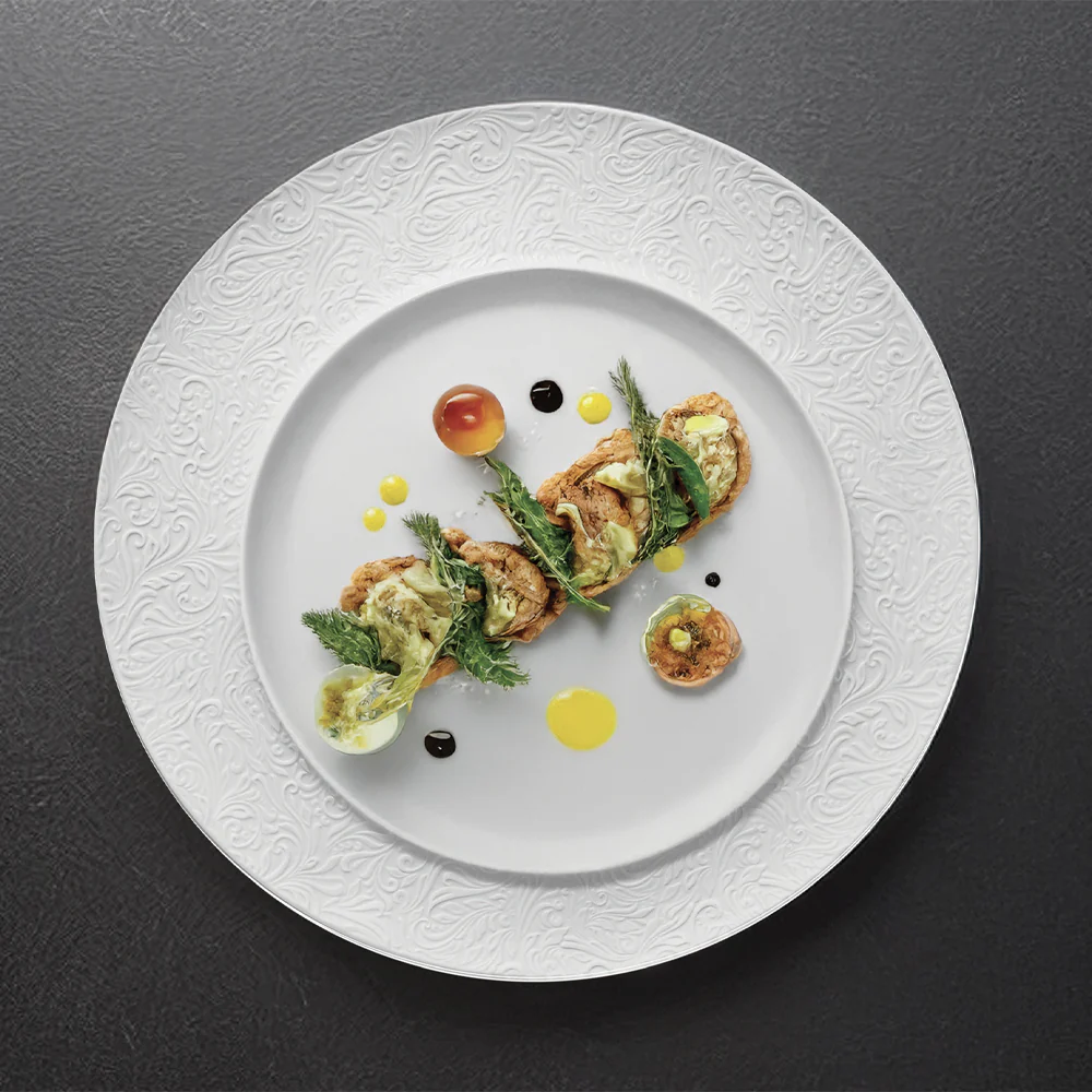 29 cm - Damasco Piatto Presentazione Gourmet In Porcellana Set 4 Pz - Image 2