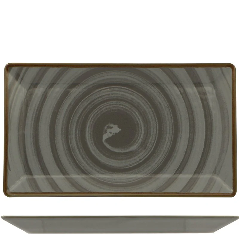 29x17.5 cm - Vortex Piatto Vassoio Rettangolare In Porcellana - Set 6 Pz - Image 2